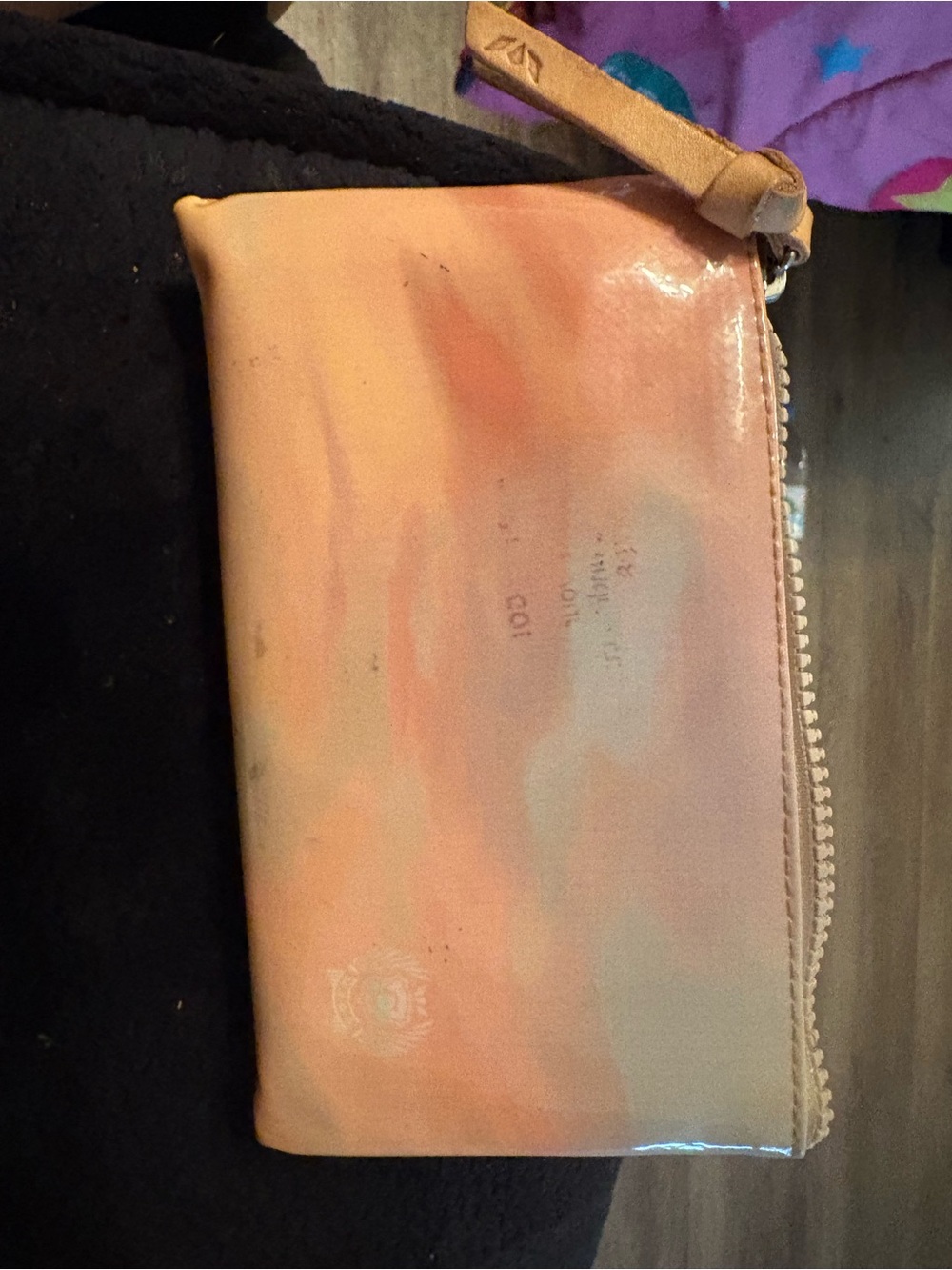 Consuela Peach-Pink Marbled Zip wallet